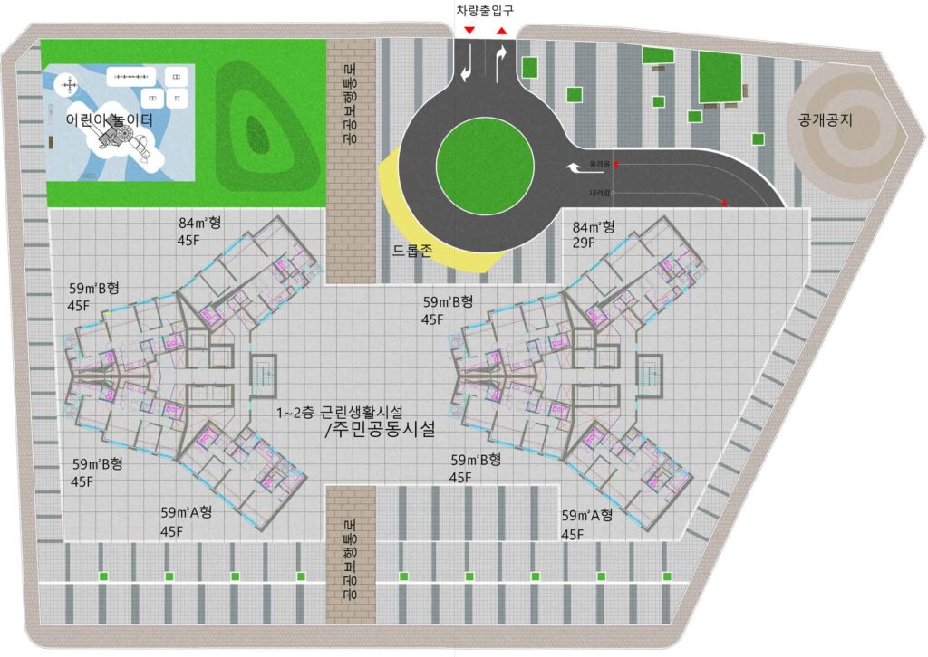 자양한강아르카온-단지배치도